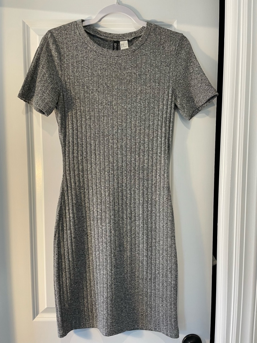 Divided Women’s Gray Short-Sleeve Ribbed Mini Dress